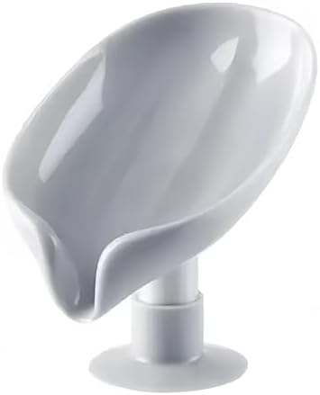 Shunkyang Leaf-Shaped Self Draining Soap Dish Holder Grey 1 Pcs