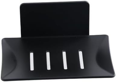 Pokinge Wall Mounted Soap Dish Black Aluminum Alloy Holder