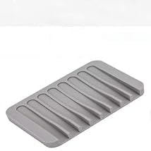 Silicone Soap Dish with Drainage and Raised Ridges Grey