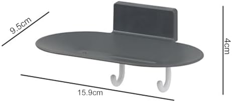 Curfair 2Pcs Wall Mount Soap Holder with No Trace Adhesive Dark Gray
