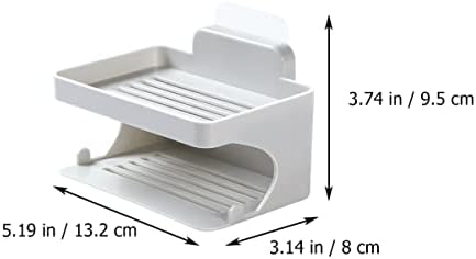 WESIEVYA Punch Double Layer Soap Dish Holder Organizer for Bathroom Kitchen