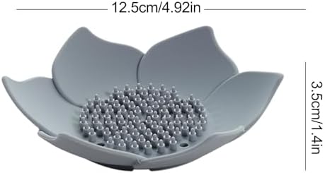 Lotus Flowers Soap Dish - Non-Slip Silicone Holder with Drain