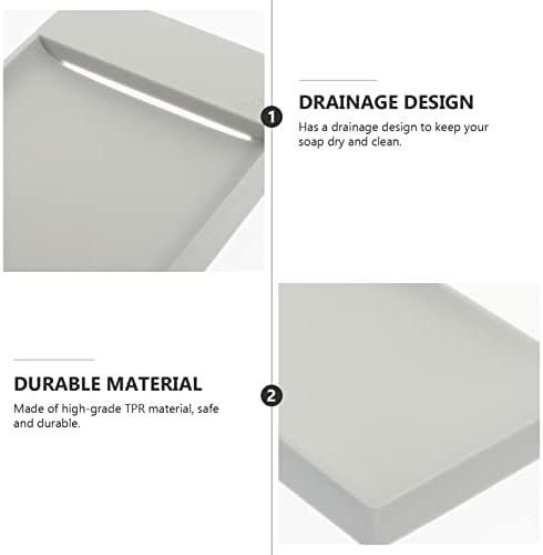ARTIBETTER 2pcs Bar Soap Holder Grey Self Draining