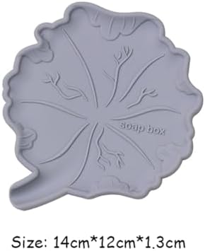 Creative Silicone Soap Holder Lotus Leaf Shape Non Slip Self Draining Light Grey