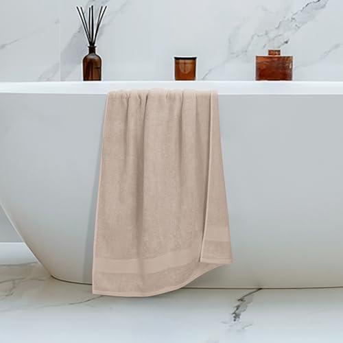 Belizzi Home 4 Pack Bath Towel Set 27x54 Tan