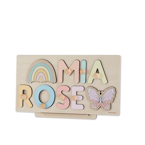 Personalized Wooden Name Puzzle with Pegs Montessori Toy