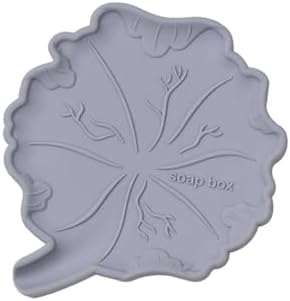 Creative Silicone Soap Holder Lotus Leaf Shape Non Slip Self Draining Light Grey