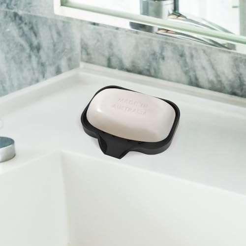 Premium Silicone Soap Dish with Drain Spout - Multifunctional Sink Organizer