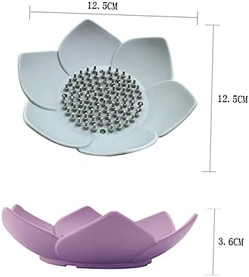 Healifty Grey Silicone Flower Soap Dish Holder 1