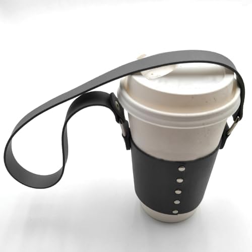 Wengjack Leather Coffee Sleeve Cup Holder Outdoor Portable