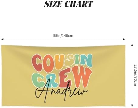 Personalized Name Kids Beach Towel with Cousin Crew Design