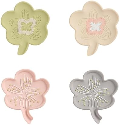 VOCUE Silicone Drain Soap Dish Flower Shape Antislip Tray