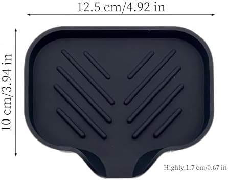 Silicone Soap Dish with Drain Spout - Black 1 Pcs