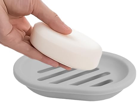 Sturdy Soap Holder with Drain 52x398x1 Inch Gray