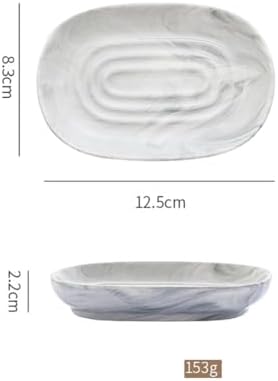 Ceramic Soap Tray with Anti-Slip Marble Design