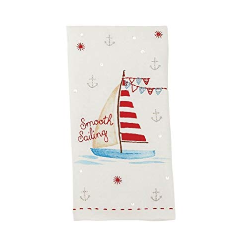 Mud Pie Sequin Beach Towel with Embroidery