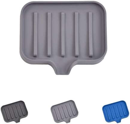 Silicone Self Draining Soap Dish with Non-Slip Base