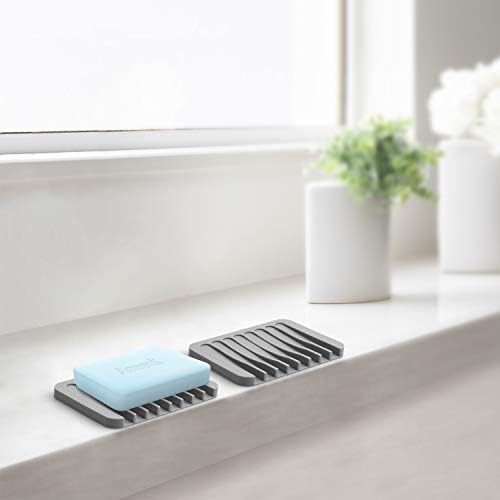 Anwenk Flexible Silicone Soap Dish - Grey 1Pack 1