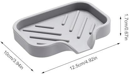 2 Pack Silicone Soap Holder Tray for Shower Kitchen Bathroom