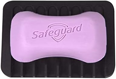 Flexible Silicone Soap Dish with Drainage - Black