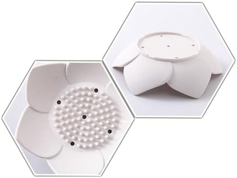 Cabilock Flower Shape Silicone Soap Dish Drain Tray Holder