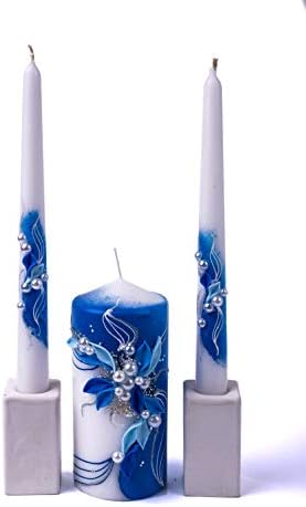 Magik Life Unity Candle Set - 6 Pillar 2x10 Taper Candles - Royal Blue