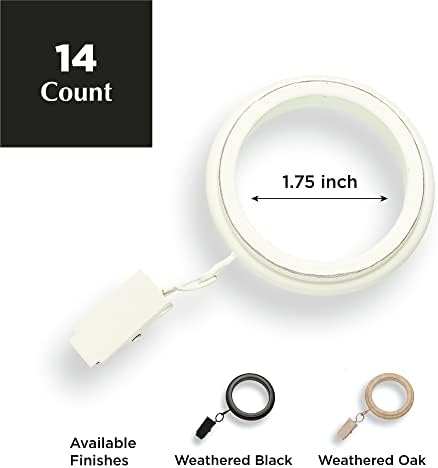 MODE Farmhouse Curtain Clip Rings Set of 14