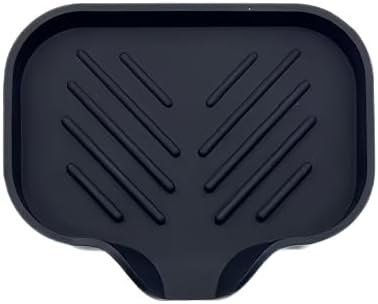 Silicone Soap Dish with Drain Spout - Black 1 Pcs