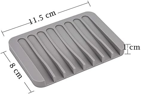 AKOAK Silicone Soap Dish Holder Self-Draining Gray