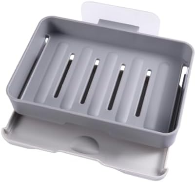 Wall-Mounted Draining Soap Dish Holder - Dark Grey Single Layer