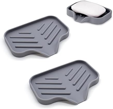 XIACIBDUS 2PCS Silicone Soap Holder for Kitchen Sink and Counter