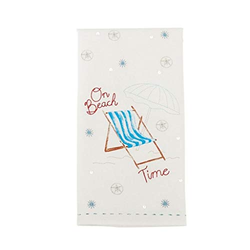 Mud Pie Embroidered Sequin Beach Towel
