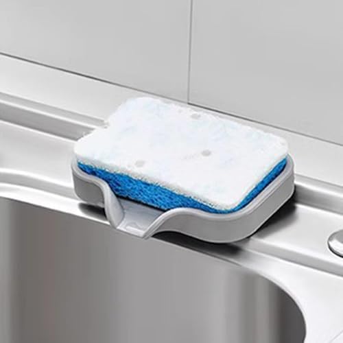2 Pack Silicone Soap Holder Tray for Shower Kitchen Bathroom