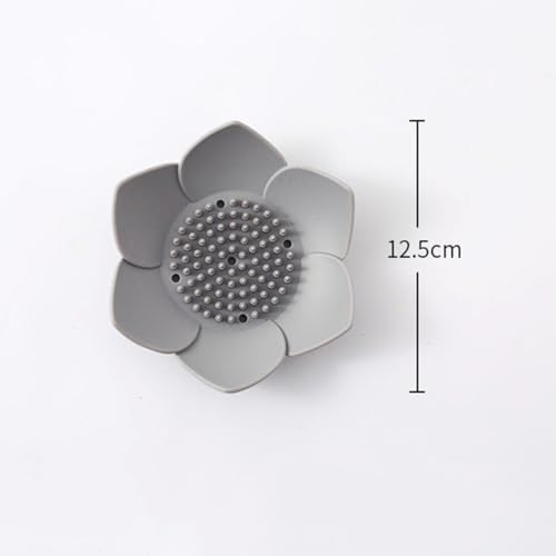 Cabilock Flower Shape Silicone Soap Dish Drain Tray Holder