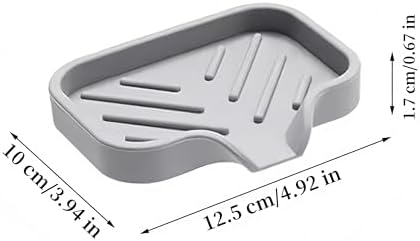 Silicone Soap Dish with Drain 1 Pcs Grey