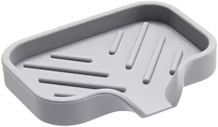 Silicone Soap Dish with Drain 1 Pcs Grey