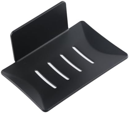 Pokinge Wall Mounted Soap Dish Black Aluminum Alloy Holder