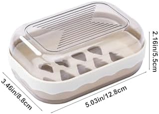 Small Soap Dish with Drainage and Flip-Top Design