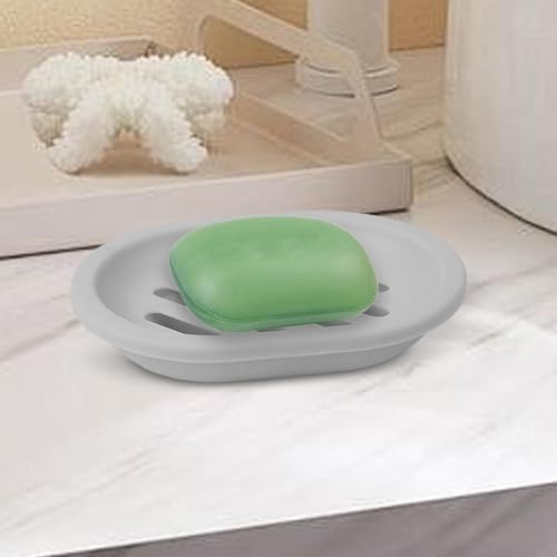 Draining Soap Dish - Double Layer with Drip Tray Gray
