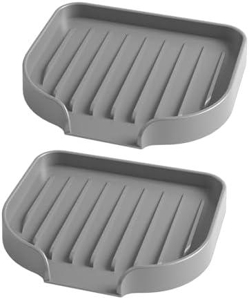 FyndAna Self Draining Soap Dish Gray
