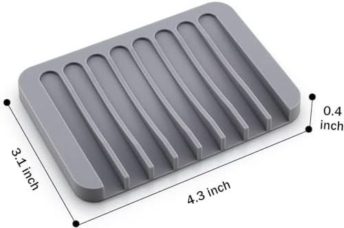 3 Pack Self Draining Silicone Soap Dish Set