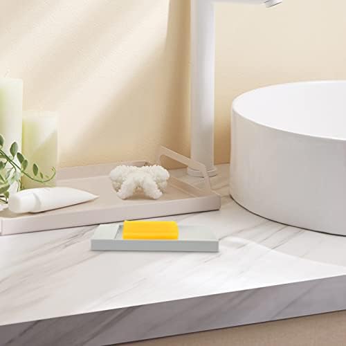 ARTIBETTER 2pcs Bar Soap Holder Grey Self Draining