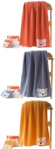 3 Piece Kids Bath Towel Set with Naughty Bear Design