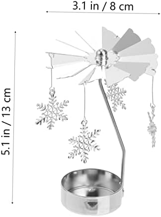 3Pcs Spinning Snowflake Candle Holder for Christmas