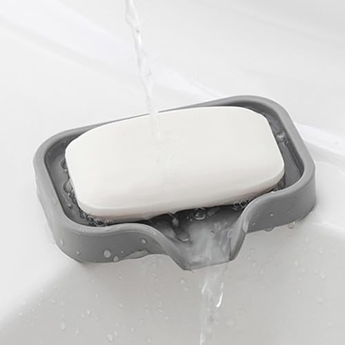 Durable Silicone Soap Dish with Drain Spout