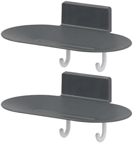 Curfair 2Pcs Wall Mount Soap Holder with No Trace Adhesive Dark Gray
