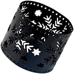 Retro Style Iron Hollow Christmas Candle Holder Snowflake Decor