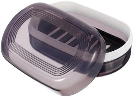 Alipis Portable Soap Holder with Lid Dual Drainage Travel Storage Box