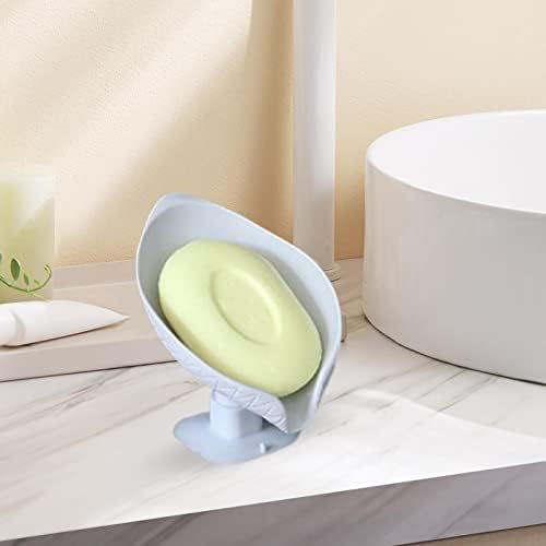 Leaf Shape Self Draining Soap Dish with Suction Cup