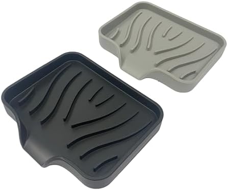 Silicone Soap Dishes 2 PCS with Drain Spout